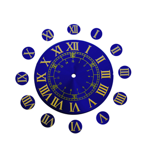 Montre ronde bleu mer profonde cadran motif soleil lettres romaines en or Rails en or Index Minutes secondes montre-bracelet pièces - Product Image 4