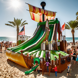 Vendita calda all'aperto attrezzature parco giochi per bambini 'legno gioco Set con altalena nave pirata per giardini e scuole scuola scuola scuola - Product Image 3