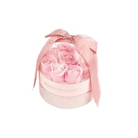 Boîte cadeau rose en matériaux recyclés, boîte de rangement pour bijoux avec dôme transparent, pour demande en mariage, emballage de fleurs de luxe