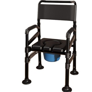 Toilet <b>Chair</b> Aluminum Alloy 150kg Load Capacity Portable For Home Use With <b>Padded</b> Seat And Backrest - Product Image 1