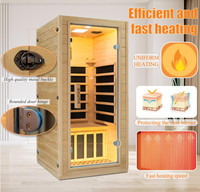 Sauna sec intérieur en bois de pruche personnalisé et économique pour 1 personne, panneaux chauffants infrarouges, sauna à domicile