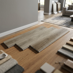 Suelo Vinílico SPC Moderno con Aspecto de Madera Gris, Resistente al Agua, Sistema de Click, Tablas con Relieve para Interiores, Hogar y Oficina - Product Image 2