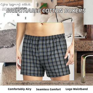 Men's Spandex/Cotton Underwear Comfortable Breathable <b>Boxer</b> Shorts Mid-Waist Fit <b>Custom</b> Logo Print Anti-Bacterial Quick Dry - Product Image 2