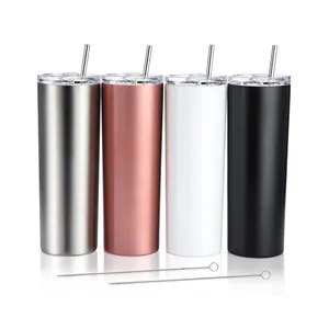 20 oz Double-Wall Insulated Stainless Steel Tumbler Cups Skinny Water Bottles Wholesale Drinkware for Camping Direct Advantage
