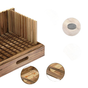 Nine Bends Wooden <b>Bread</b> Slicer With Storage Tray Natural Wood Color Kitchen <b>Bread</b> <b>Cutter</b> For Baking Tools - Product Image 5