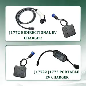 DIBOEVポータブルレベル2 EV充電器タイプ1J1772、V2Lアダプター付き32A充電ケーブルMODE2EV充電器