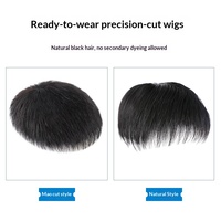 Perruque Courte Homme en Cheveux Naturels Transfrontalière Invisible et Sans Couture Respirante et Facile à Porter
