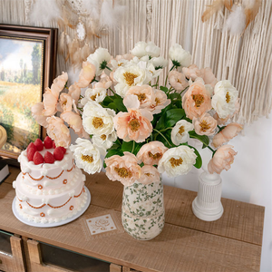 زهور صناعية من المصنع: خشخاش، إكليل الجبل، باقات زهور الزفاف، زهور البرقوق، ديكور منزلي، منتج جديد محاكي للبيع بالجملة - Product Image 2