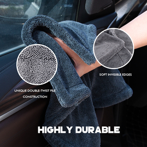 Paño de microfibra de limpieza multiusos para coche, toalla de secado con detalles grises, absorbente de agua alta, toalla para coche, Herramientas de limpieza para coche - Product Image 2