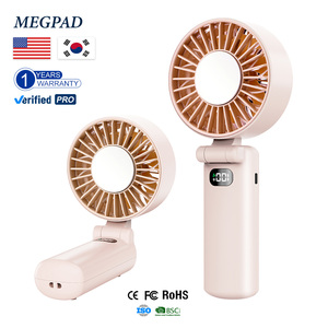 Ventilateur de main rafraîchissant 3600mAh, longue autonomie 12h, affichage numérique LED, design pliable à 180°, couleur personnalisable, 225g, utilisation <span class=keywords><strong>voiture</strong></span> et extérieur - Product Image 1