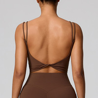 Soutien-gorge de sport pour femme à maintien élevé, col en U, séchage rapide, respirant, léger, simple, bretelles doubles, pour la gym