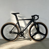 Bicicleta Fixie 7P 700C con Cuadro de Aleación de Aluminio, Piñón Fijo, Manillar Curvo, Bicicleta de Carretera, Urbana, de Pista, de Carreras
