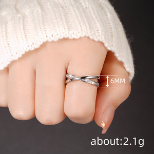 Anelli in Argento T0316 con Diamanti Taglio Brillante Rotondo Colore G Naturale Gioielli Romantici Unisex per Matrimonio - Product Image 6