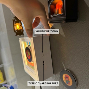 Aimant de réfrigérateur rotatif NFC en vinyle avec lumière LED, musique personnalisée, cadeau de Noël - Product Image 4