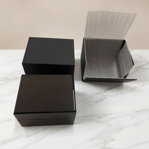 Rectangle Plastic <b>Watch</b> Box With Snap Closure Black Dustproof Inner <b>Case</b> For Timepieces - Product Image 4