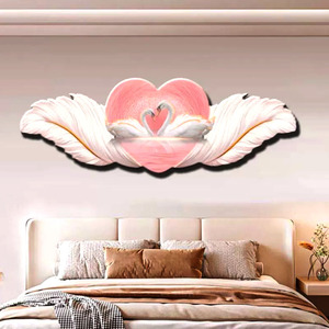 Arte cigno camera <span class=keywords><strong>da</strong></span> letto sfondo decorazione della parete dipinti moderna semplice luce di piume lampada a led pittura appesa - Product Image 4