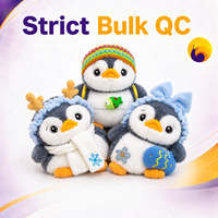 Porte-clés en peluche pingouin bleu personnalisé avec nœud, pendentif animal mignon, jouet pour bébé, fournisseur en gros OEM ODM pour cadeaux en vrac
