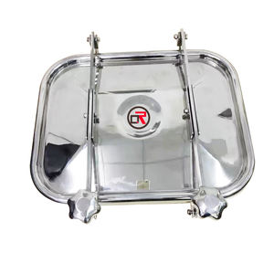 위생 식품 등급 SS 304 316L 스테인레스 스틸 커버 압력 탱크 위생 이중 잠금 직사각형 맨홀 - Product Image 1