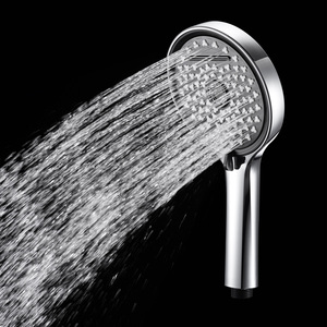 رأس دش نحاسي 4 في 1 لوحة مستديرة كبيرة بلاستيكية ABS ضغط عالي فضي للحمام GEE-N - Product Image 1