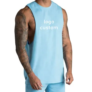 Custom Logo Printing Men Gym Fitness Vest Bodybuilding Breathable Men Muscle Workout Tank Top