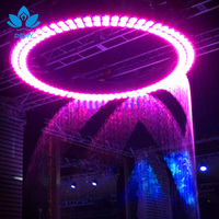 Fontaine musicale extérieure moderne en acier inoxydable contrôlée par DMX, avec lumières et jets d'eau dansants pour terrasse et sol