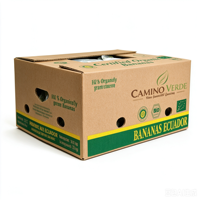 Boîte d'emballage pour fruits frais en carton kraft imprimé sur mesure, pliables, recyclables, avec gaufrage, pour bananes