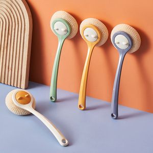 Dishwashing <b>Brush</b> Sponge Long Handle Kitchen <b>Cleaning</b> Tool <b>For</b> Pots And Dishes Lemon Yellow - Product Image 1