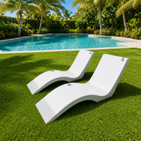 Chaise longue de plage extérieure en plastique et fibre de verre (FRP) à prix d'usine pour jardin, piscine et hôtel