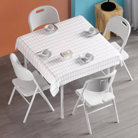 Table de salle à manger carrée en plastique, grande, durable, pratique, imperméable, légère, pliable, empilable, pour l'extérieur, les parcs, les salons