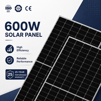 Module solaire mono premium 600W, panneau photovoltaïque haute efficacité pour système d'alimentation domestique, industriel et commercial