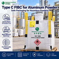 Sac vrac FIBC conducteur certifié UN, type C, sac de 1000 kg, 1500 kg, UN1309, en aluminium, pour poudre métallique, usage intensif