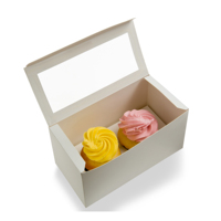 Emballage de boîte à pâtisserie blanche ordinaire bon marché personnalisée Mini boîte à gâteau Boîte à cupcakes unique