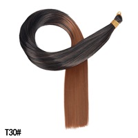 Extensions de cheveux synthétiques lisses et raides, 28 pouces, double trame, teintes, livraison rapide