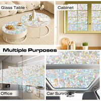 Regenbogen 3D dekorative Fenster Vinyl Glasmalerei Fenster Privatsphäre Film Aufkleber Static Cling Window Aufkleber