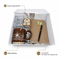 Ensemble de papeterie d'entreprise, coffret cadeau de luxe pour employés, MOQ 100, ensemble de tasses à café personnalisées