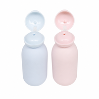 Flacon de voyage portable de 100 ml, flacon cosmétique en PE compressible avec couvercle à rabat anti-fuite pour shampoing, lotion pour le corps