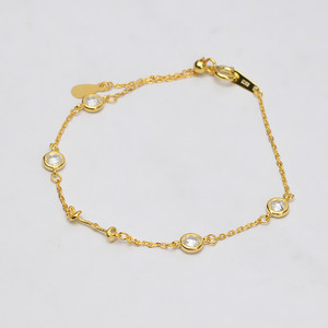 Bracelet en argent S925 avec trou pour cordon, accessoires de bricolage pour femmes, plateau vide pour bijoux en perles semi-finis, broches de mode - Product Image 2