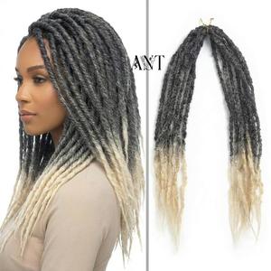 Extensions de cheveux synthétiques tressées au crochet Ombré de qualité supérieure, gris à blond, double extrémité, pour femmes - Product Image 1