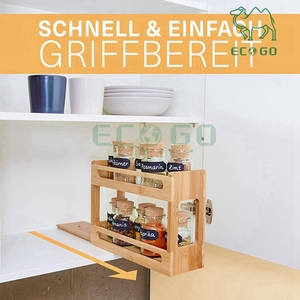 Armario de especias extensible, práctico organizador de especias de bambú y organizador de almacenamiento multiusos para cocina, armario interior - Product Image 3