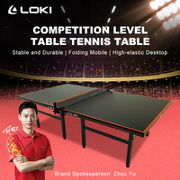 Table de tennis de table Loki 2024 populaire Rxton 2200 standard, surface noire, panneau MDF de 22 mm, table de ping-pong professionnelle