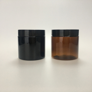 100ml 150ml 200ml 250ml 300ml Cosmetische crème haar gel voedsel scrub boter verpakking amberkleurige PET PCR plastic pot met zwarte schroefdeksel - Product Image 4