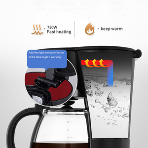 <span class=keywords><strong>Cafetera</strong></span> Eléctrica <span class=keywords><strong>de</strong></span> <span class=keywords><strong>Goteo</strong></span> <span class=keywords><strong>de</strong></span> 650W, Modelo CM09, Venta Caliente, <span class=keywords><strong>Cafetera</strong></span> <span class=keywords><strong>Manual</strong></span> con Jarra <span class=keywords><strong>de</strong></span> Vidrio para Uso Doméstico y en Hoteles - Product Image 5
