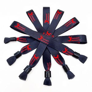 Promotional Eco Friendly Fashion Sports <b>Wrist</b> Band Event Woven Polyester Fabric Wristbands With Logo Custom - Product Image 1