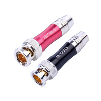 BNC mâle Sober rg59 SDI câble connecteur prise Jack plaqué or cuivre broche 75ohm alliage de Zinc noir/rose adaptateur Audio et vidéo