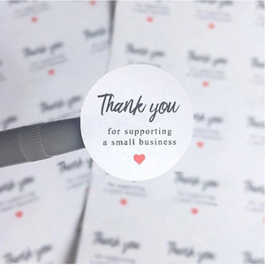 Thank You Round Adhesive <b>Stickers</b> For Supporting Small Business Eco-Friendly Paper Labels Gift Craft Packaging Vietnam Factory - Product Image 1