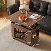 Table d'appoint multifonctionnelle à hauteur réglable avec plateau extensible, armoire de rangement mobile à roulettes pour salon