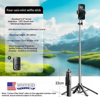 Waiqi pour trépied portable avec perche à selfie, réglage de l'angle à 360 degrés, télécommande, compatible avec les téléphones mobiles