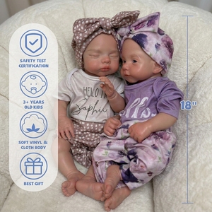 Muñecas Bebé Reborn Realistas, Niña, 18 Pulgadas / 45 CM, Silicona Suave, Juguete de Bebé Recién Nacido, Regalo para Niños Mayores de 3 Años, Futuros Padres - Product Image 4