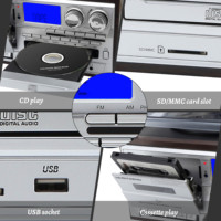 Tourne-disque rétro haut de gamme tout-en-un, centre musical, USB, CD, cassette, radio AM/FM, Bluetooth, lecteur de disques vinyles