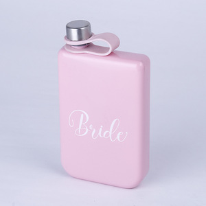 Botella de Licor Portátil de Acero Inoxidable Rosa para Novia, 170 ml, para Regalos de Boda - Product Image 2